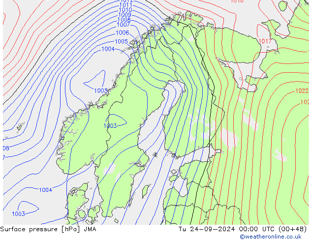 Bodendruck JMA Di 24.09.2024 00 UTC