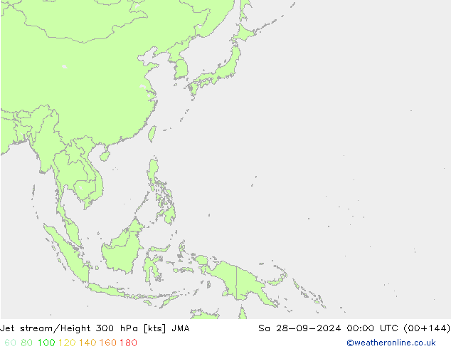 Corrente a getto JMA sab 28.09.2024 00 UTC