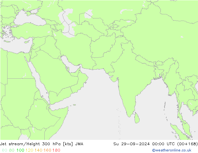 Jet stream/Height 300 hPa JMA Su 29.09.2024 00 UTC