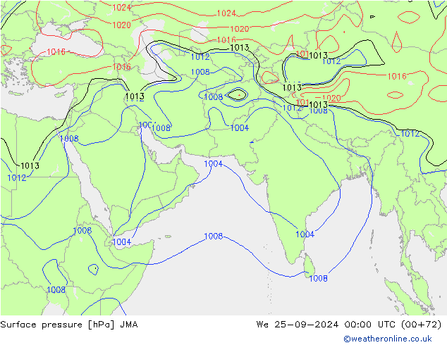 Surface pressure JMA We 25.09.2024 00 UTC