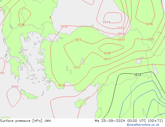 Surface pressure JMA We 25.09.2024 00 UTC