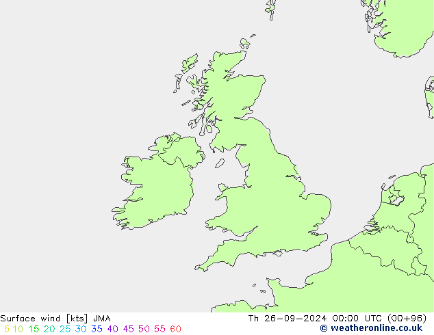 Surface wind JMA Th 26.09.2024 00 UTC