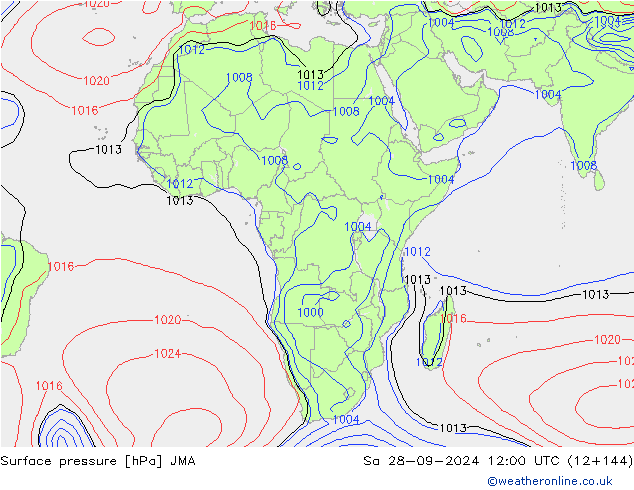 Luchtdruk (Grond) JMA za 28.09.2024 12 UTC