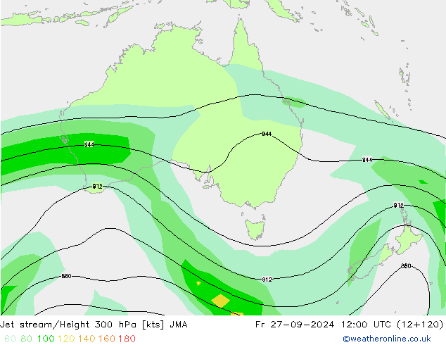 Jet stream/Height 300 hPa JMA Fr 27.09.2024 12 UTC