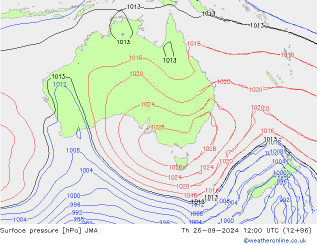 Surface pressure JMA Th 26.09.2024 12 UTC