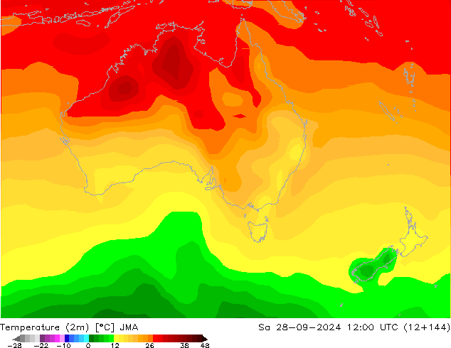 Temperatura (2m) JMA Sáb 28.09.2024 12 UTC