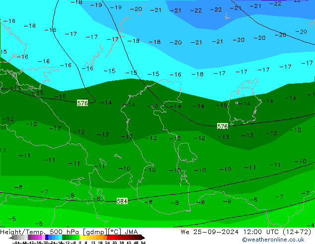 Height/Temp. 500 hPa JMA mer 25.09.2024 12 UTC