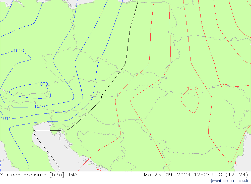 pression de l'air JMA lun 23.09.2024 12 UTC