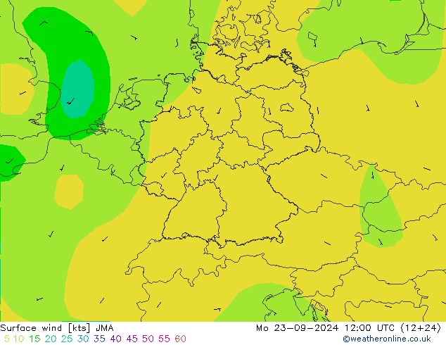 Surface wind JMA Po 23.09.2024 12 UTC