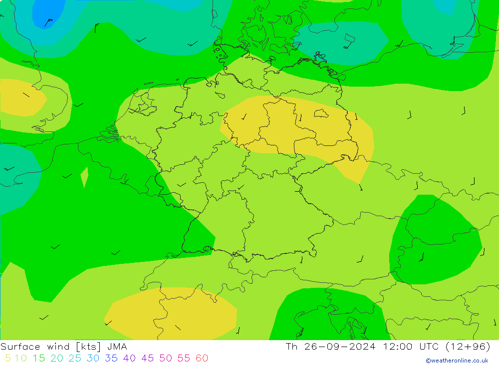 Vent 10 m JMA jeu 26.09.2024 12 UTC