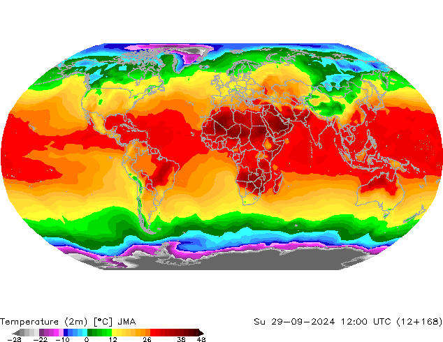 température (2m) JMA dim 29.09.2024 12 UTC