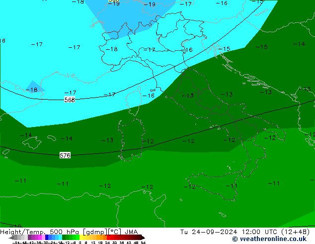 Height/Temp. 500 гПа JMA вт 24.09.2024 12 UTC