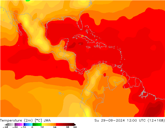 température (2m) JMA dim 29.09.2024 12 UTC