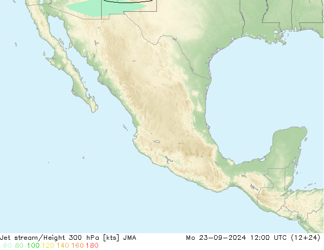Jet stream/Height 300 hPa JMA Mo 23.09.2024 12 UTC