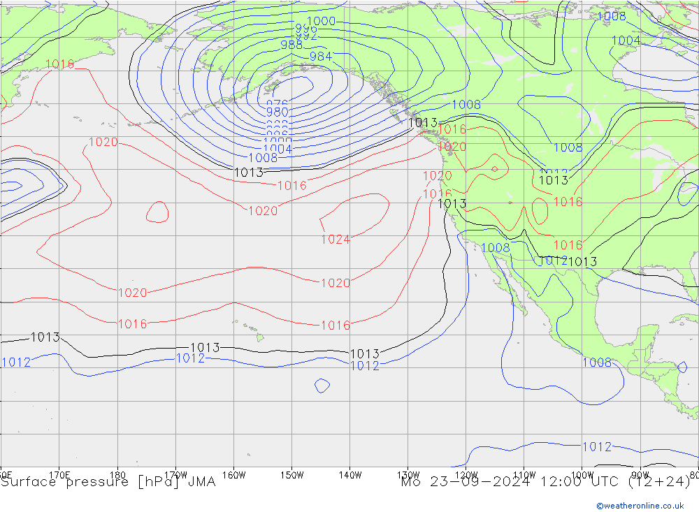 приземное давление JMA пн 23.09.2024 12 UTC