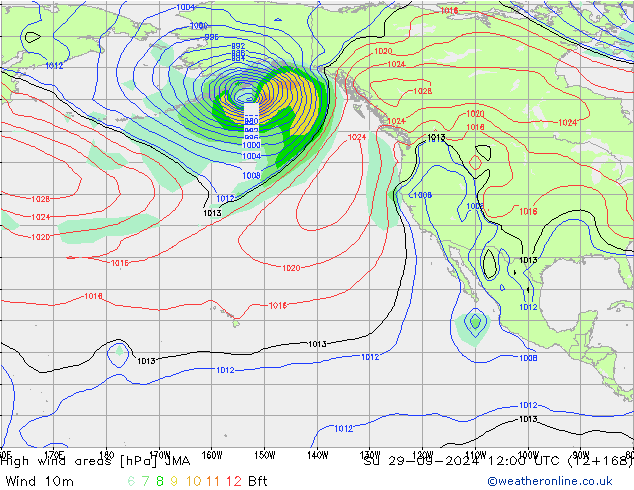 High wind areas JMA Ne 29.09.2024 12 UTC