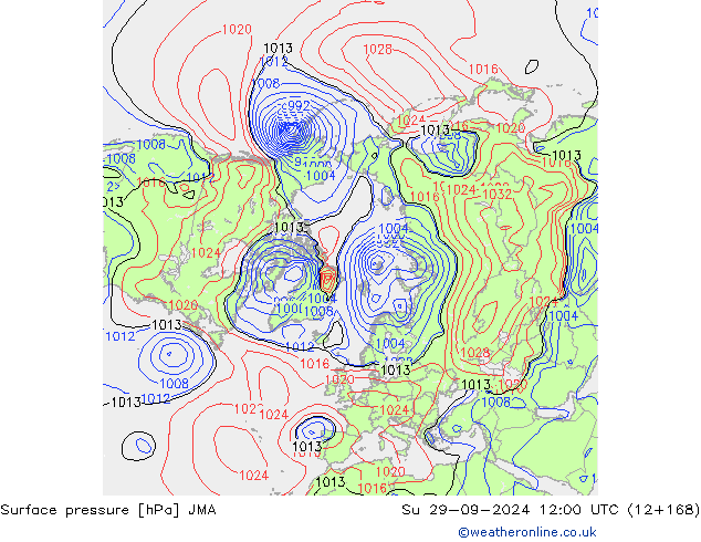 Yer basıncı JMA Paz 29.09.2024 12 UTC