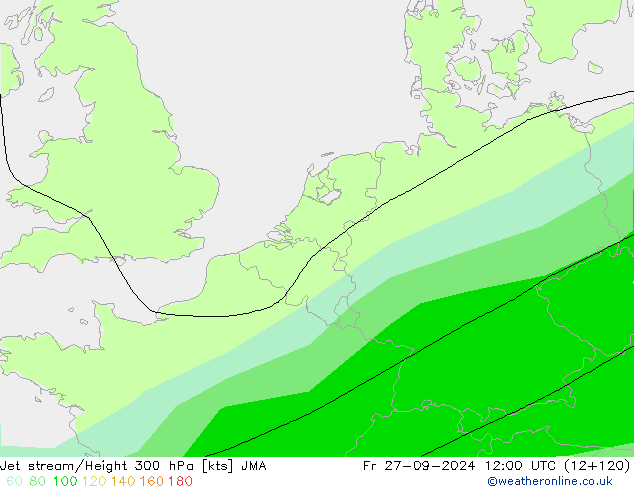 Jet stream/Height 300 hPa JMA Fr 27.09.2024 12 UTC