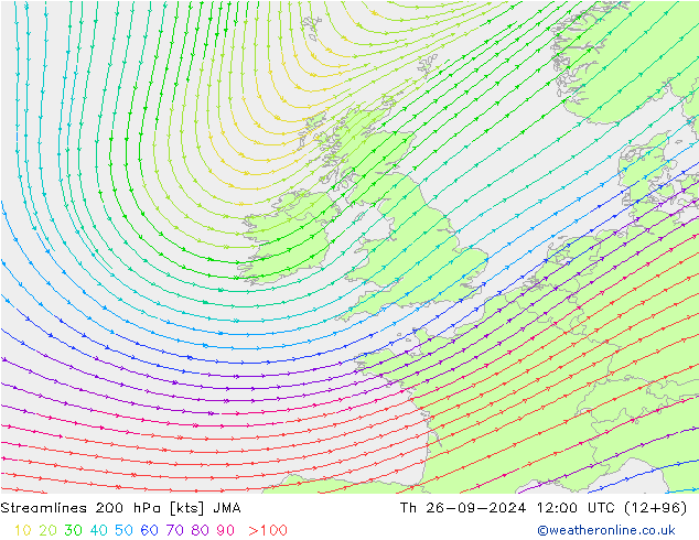 ветер 200 гПа JMA чт 26.09.2024 12 UTC