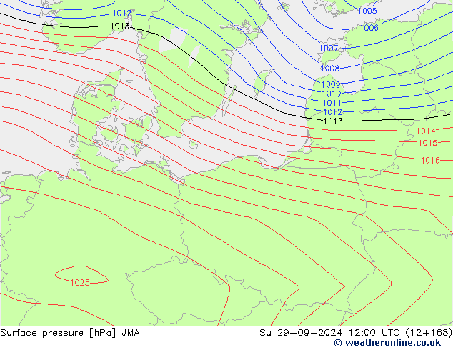 Atmosférický tlak JMA Ne 29.09.2024 12 UTC