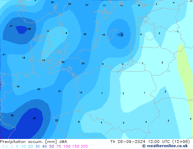 Nied. akkumuliert JMA Do 26.09.2024 12 UTC