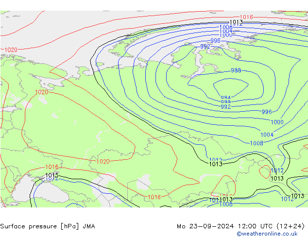 приземное давление JMA пн 23.09.2024 12 UTC