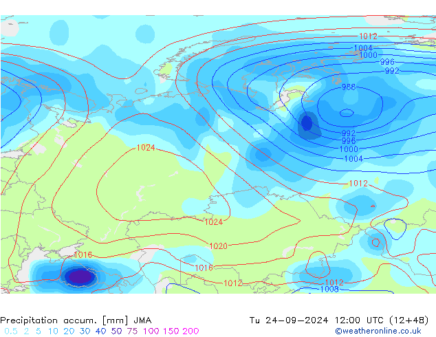 Precipitation accum. JMA Tu 24.09.2024 12 UTC