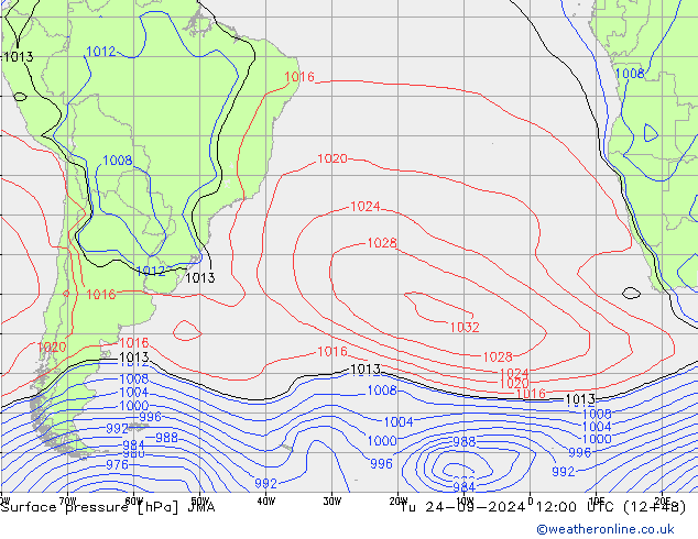 приземное давление JMA вт 24.09.2024 12 UTC