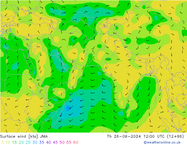 ветер 10 m JMA чт 26.09.2024 12 UTC