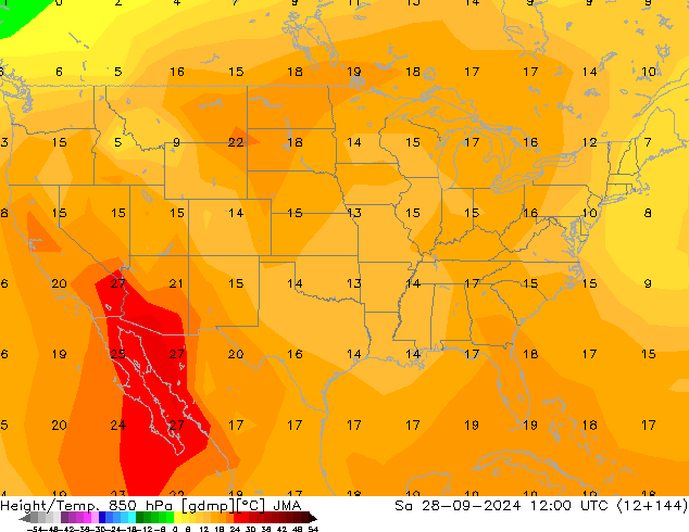 Height/Temp. 850 hPa JMA  28.09.2024 12 UTC