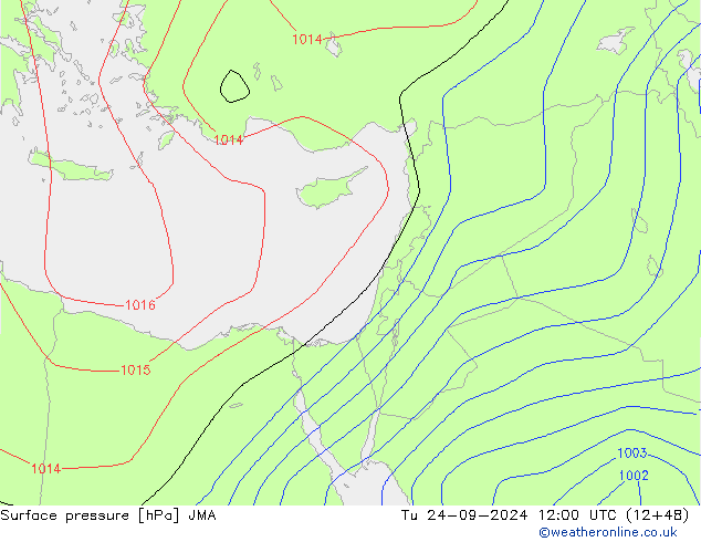 Presión superficial JMA mar 24.09.2024 12 UTC