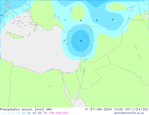 Precipitation accum. JMA Fr 27.09.2024 12 UTC