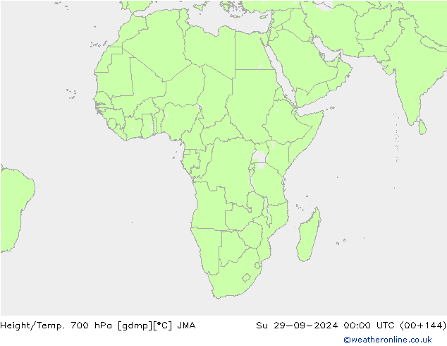 Géop./Temp. 700 hPa JMA dim 29.09.2024 00 UTC