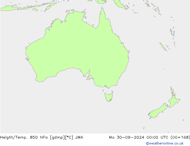 Height/Temp. 850 hPa JMA pon. 30.09.2024 00 UTC