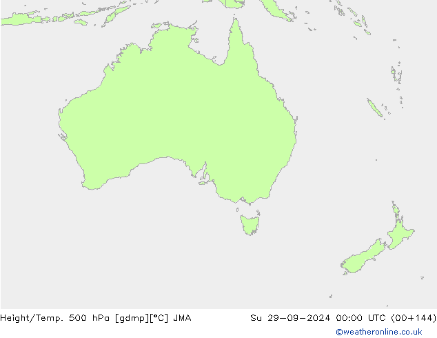 Yükseklik/Sıc. 500 hPa JMA Paz 29.09.2024 00 UTC