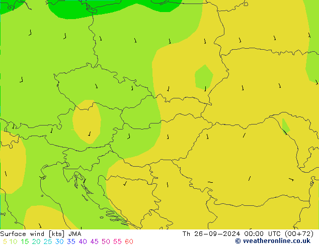 wiatr 10 m JMA czw. 26.09.2024 00 UTC