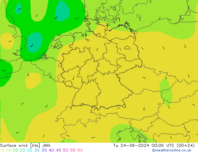 Bodenwind JMA Di 24.09.2024 00 UTC