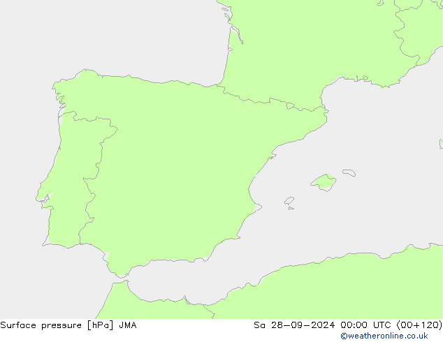 Surface pressure JMA Sa 28.09.2024 00 UTC