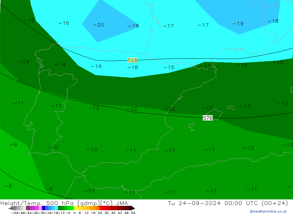 Height/Temp. 500 hPa JMA Ter 24.09.2024 00 UTC