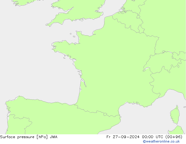 Surface pressure JMA Fr 27.09.2024 00 UTC