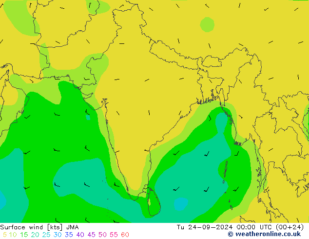 Vent 10 m JMA mar 24.09.2024 00 UTC