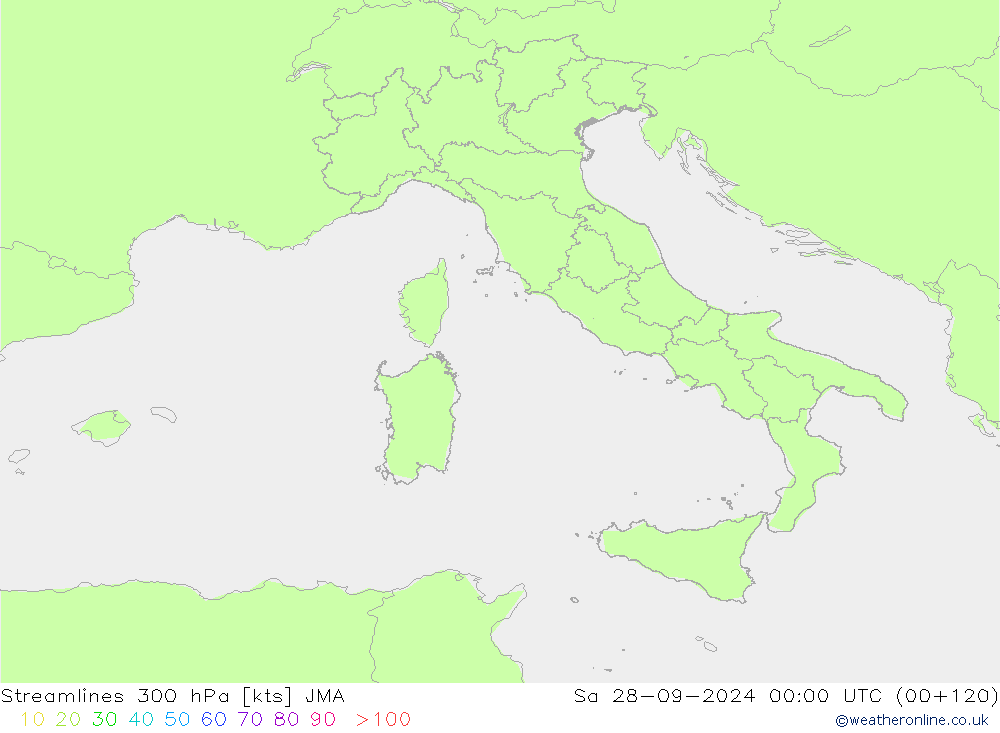 Ligne de courant 300 hPa JMA sam 28.09.2024 00 UTC