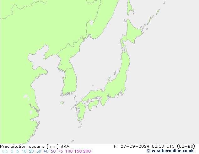 Precipitation accum. JMA Fr 27.09.2024 00 UTC