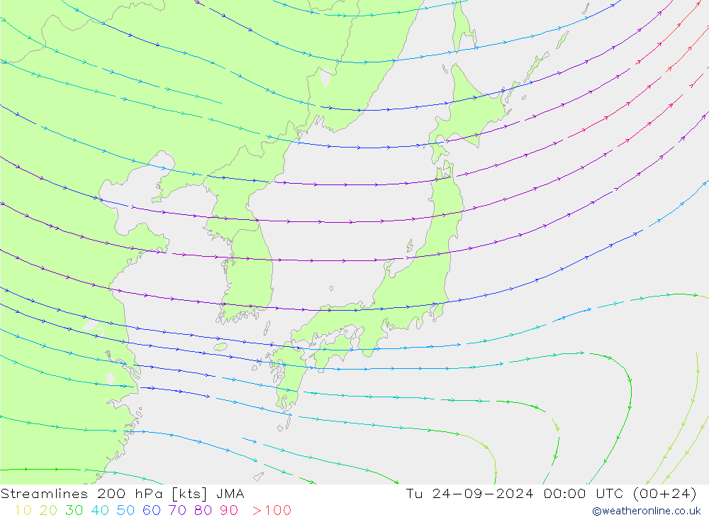 ветер 200 гПа JMA вт 24.09.2024 00 UTC