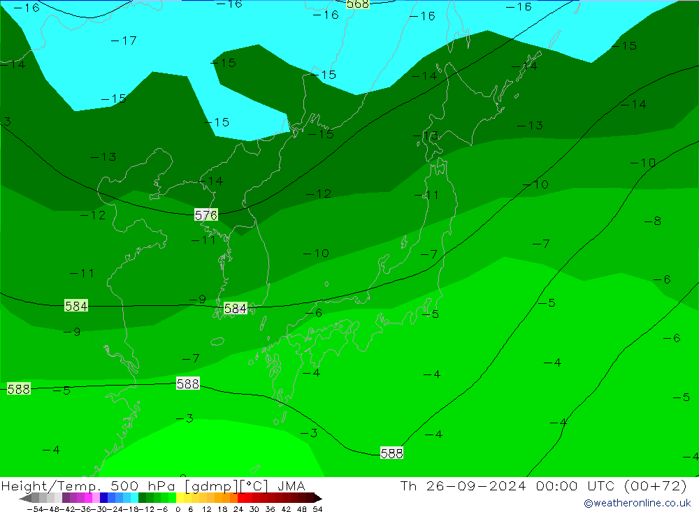 Height/Temp. 500 гПа JMA чт 26.09.2024 00 UTC