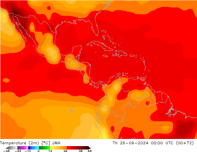 карта температуры JMA чт 26.09.2024 00 UTC