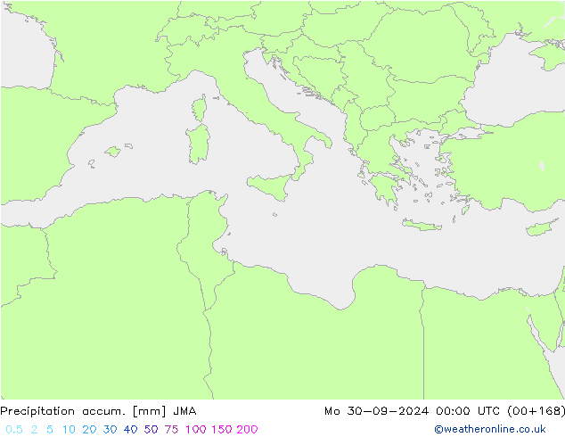 Precipitation accum. JMA pon. 30.09.2024 00 UTC