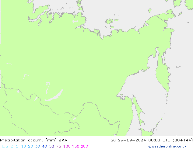 Precipitation accum. JMA Su 29.09.2024 00 UTC