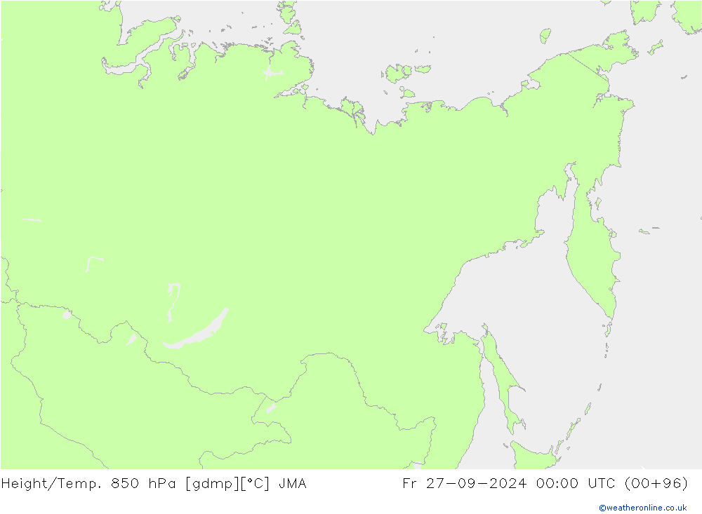 Height/Temp. 850 hPa JMA Fr 27.09.2024 00 UTC