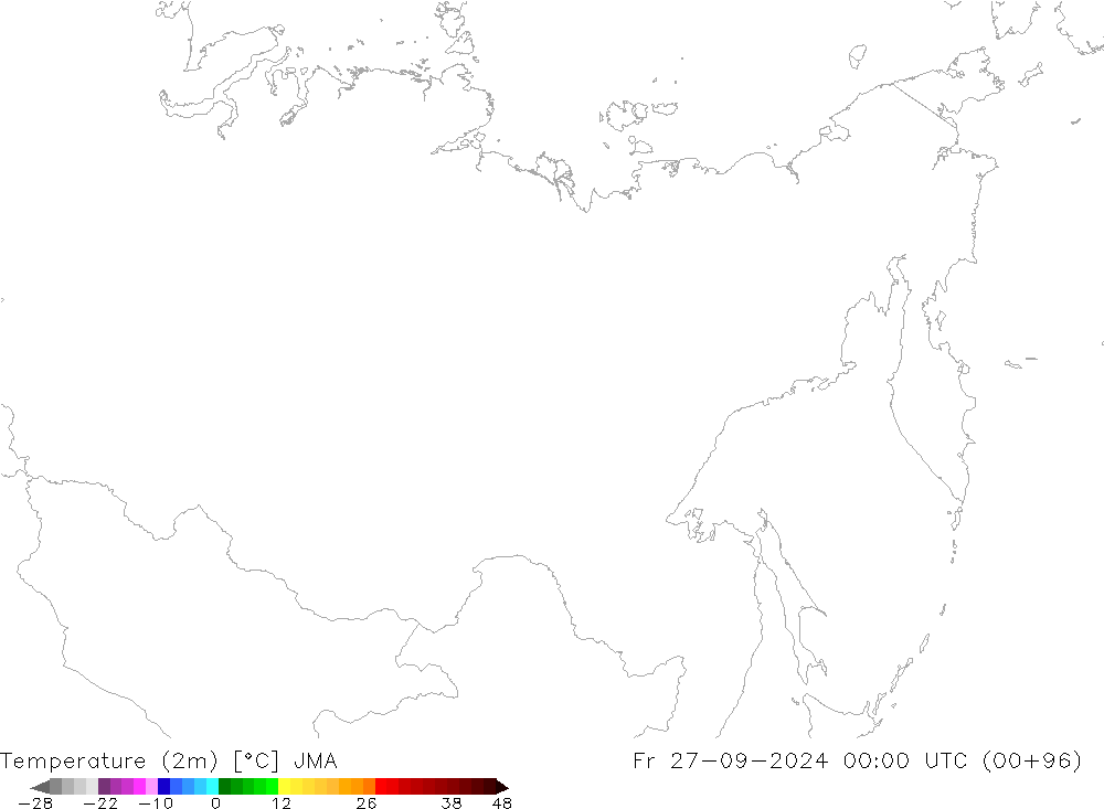 Temperatura (2m) JMA vie 27.09.2024 00 UTC